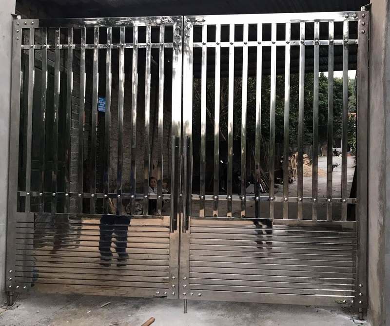 Cổng sắt hộp 2 cánh đẹp