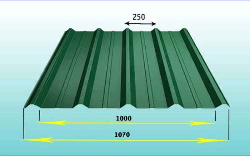Kích thước tôn chống nóng chi tiết