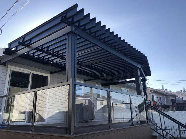 Mẫu mái tôn che sân trước nhà 10