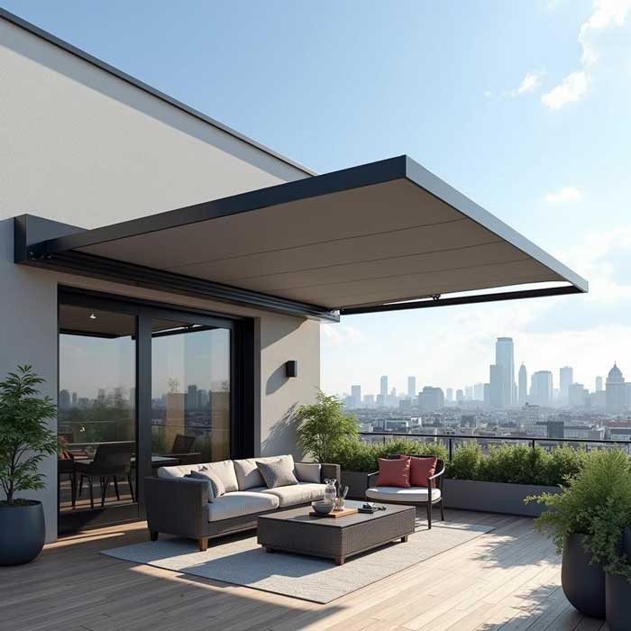 Mẫu mái tôn che sân trước nhà 3